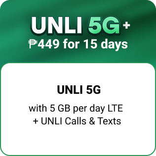 UNLI 5G+ w/ 5 GB/day 449
